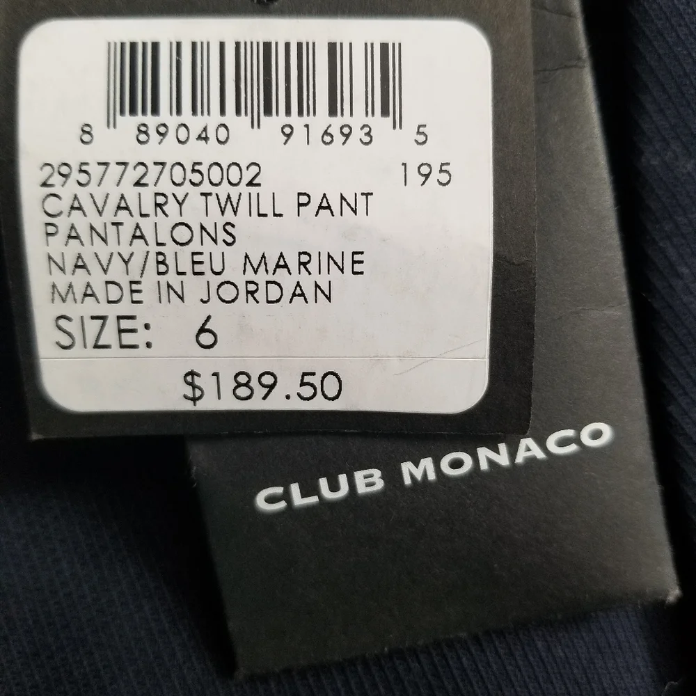 NWT Club Monaco Calvary Wide Leg Pant. Size 6 Navy Blue - Picture 5 of 13